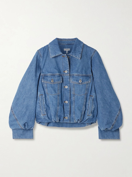  Loewe Loewe - Gathered Denim Jacket - Mid Denim 