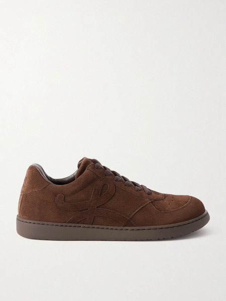  Loewe Loewe - Jambo Logo-appliquéd Suede Sneakers - Chocolate 