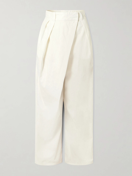  Loewe Loewe - Layered Pleated High-rise Wide-leg Jeans - White 