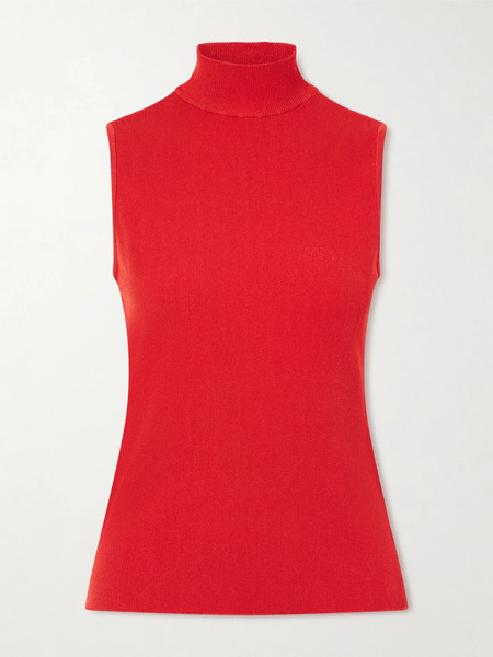  Loewe Loewe - Logo-embroidered Ribbed-knit Turtleneck Top - X Small 