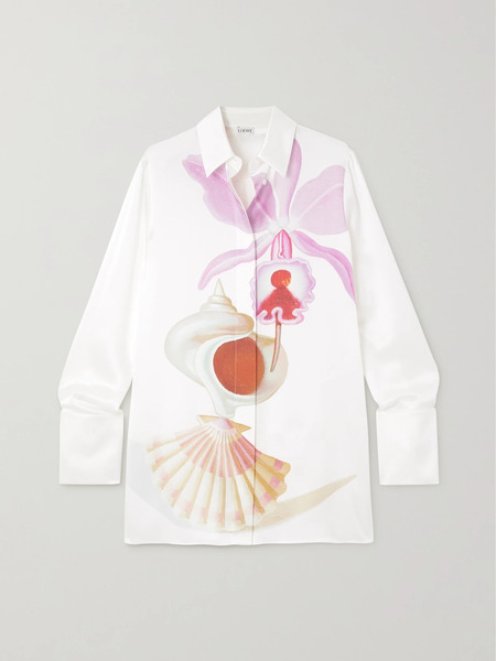  Loewe Loewe - Maruja Mallo Printed Silk-satin Shirt - White 