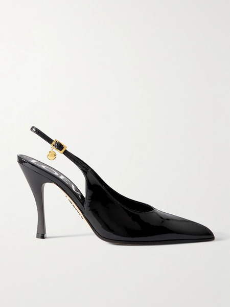  Loewe Loewe - New Comic Embellished Paneled Leather Slingback Pumps - Black 
