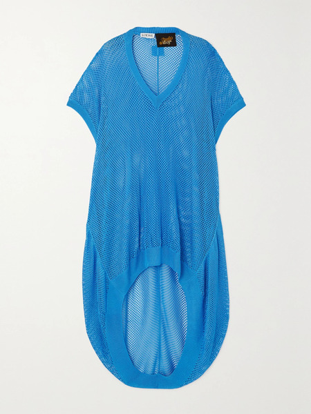  Loewe Loewe - + Paula's Ibiza Asymmetric Mesh Dress - Blue 