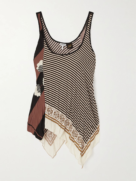  Loewe Loewe - + Paula's Ibiza Asymmetric Printed Satin Tank - Red 