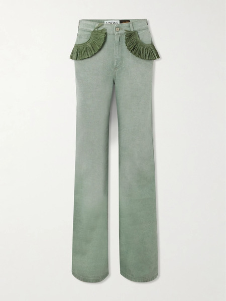  Loewe Loewe - + Paula's Ibiza Fringed High-rise Straight-leg Jeans - Green 