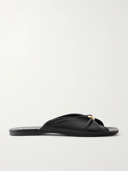  Loewe Loewe - + Paula's Ibiza Pebble Leather Slides - Black 