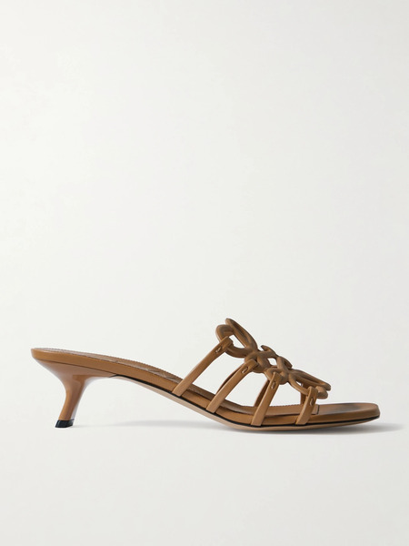  Loewe Loewe - + Paula's Ibiza Petal Anagram Leather Sandals - Camel 