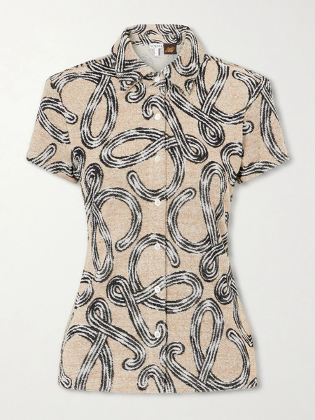  Loewe Loewe - +paula's Ibiza Printed Cotton-blend Terry Shirt - Beige 