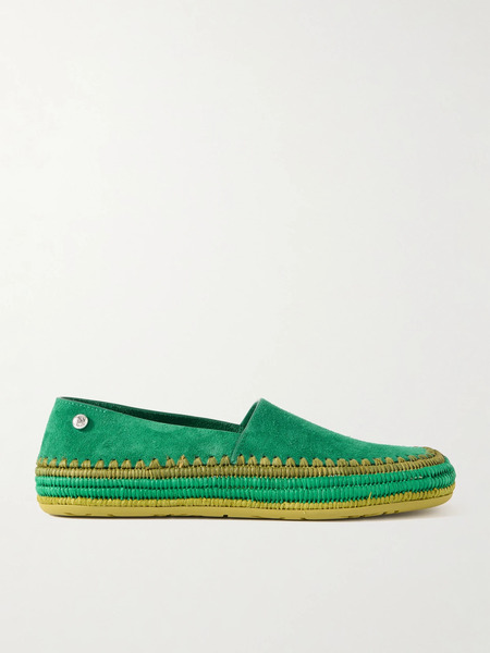  Loewe Loewe - + Paula's Ibiza Rio Raffia-trimmed Suede Espadrilles - Green 