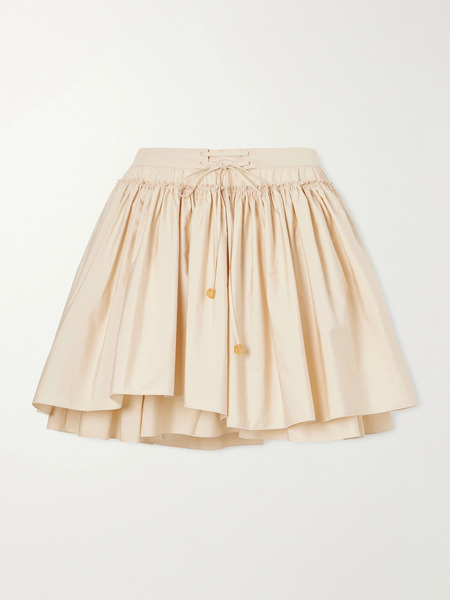  Loewe Loewe - + Paula's Ibiza Ruffled Cotton-poplin Mini Skirt - Beige 
