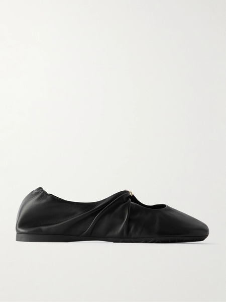  Loewe Loewe - Pebble Embellished Leather Ballet Flats - Black 