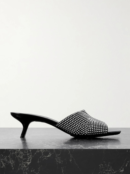  Loewe Loewe - Petal Crystal-embellished Suede Mules - Black 