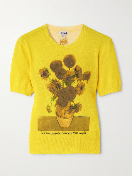  Loewe Loewe - Printed Cotton-blend Terry T-shirt - Yellow 