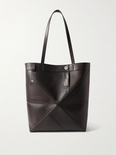  Loewe Loewe - Puzzle Fold Panta Medium Convertible Leather Tote - Dark Brown 