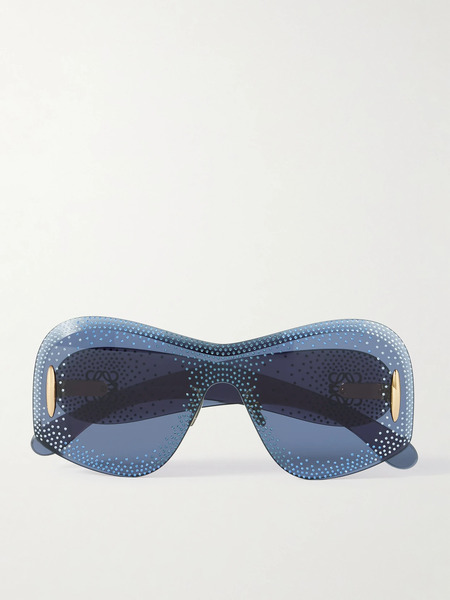  Loewe Loewe - Starry Night Mask D-frame Rimless Crystal-embellished Acetate Sunglasses - Blue 