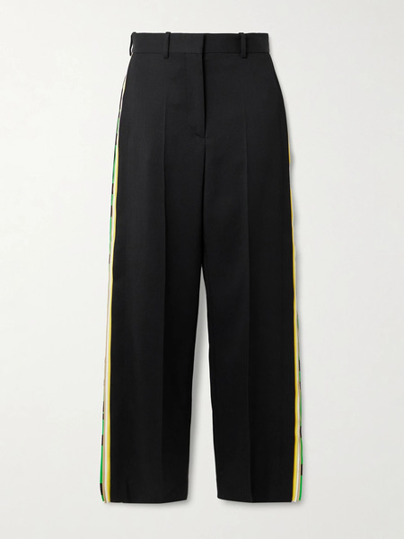  Loewe Loewe - Striped Wool Straight-leg Pants - Black 