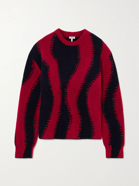  Loewe Loewe - Wool-blend Jacquard Sweater - Red 