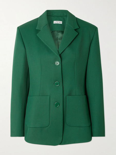  Loewe Loewe - Wool-blend Twill Blazer - Green 
