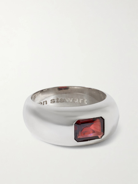  Loren Stewart Loren Stewart - Gentry Sterling Silver Garnet Ring - 4 