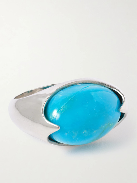  Loren Stewart Loren Stewart - Orb Sterling Silver And Turquoise Ring - 4 1/2 