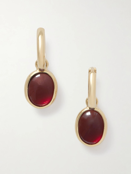  Loren Stewart Loren Stewart - Scarlet 14-karat Gold Garnet Hoop Earrings - Red 