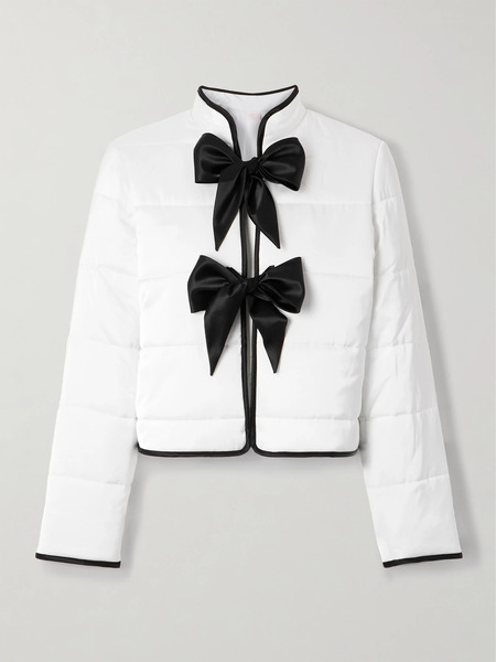  Loretta Caponi Loretta Caponi - Oracle Two-tone Quilted Satin Jacket - White 