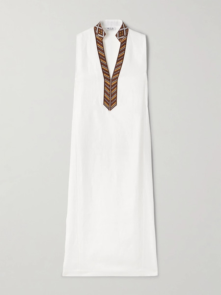  Loro Piana Loro Piana - Abril Embroidered Linen Midi Dress - White 