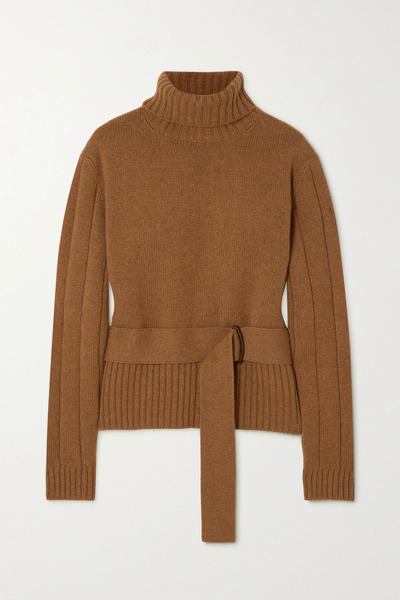  Loro Piana Loro Piana - Belted Cashmere Turtleneck Sweater - Camel 