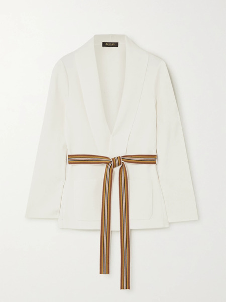  Loro Piana Loro Piana - Belted Silk And Cotton-blend Cardigan - Ivory 