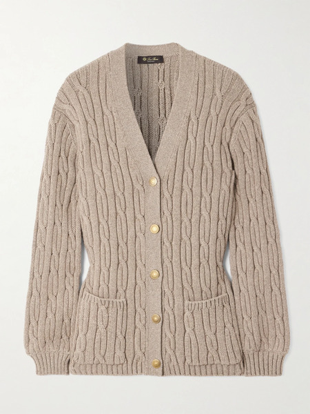 Loro Piana Loro Piana - Cable-knit Cashmere-blend Cardigan - Beige 