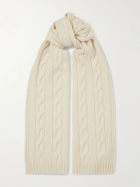  Loro Piana Loro Piana - Cable-knit Cashmere Scarf - Cream 