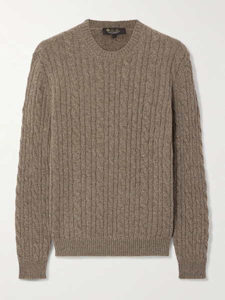  Loro Piana Loro Piana - Cable-knit Cashmere Sweater - Brown 