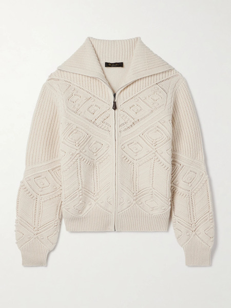  Loro Piana Loro Piana - Cashmere Zip-up Cardigan - Cream 