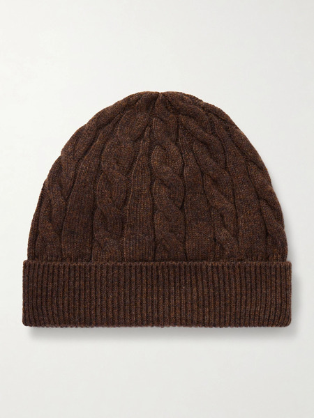  Loro Piana Loro Piana - Cedar Cable-knit Cashmere Beanie - Brown 
