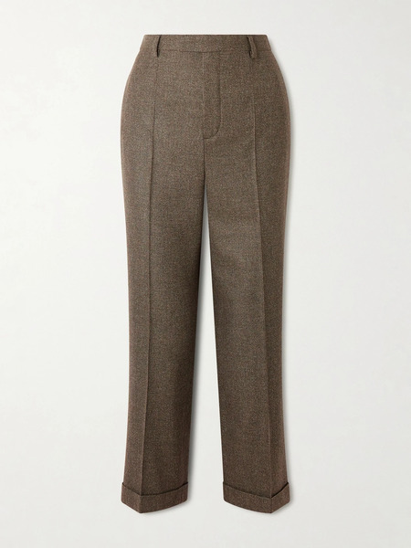  Loro Piana Loro Piana - Louis Cropped Wool And Cashmere-blend Straight-leg Pants - Brown 