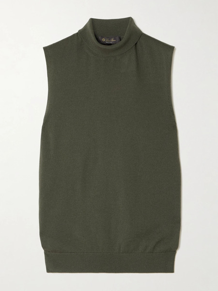  Loro Piana Loro Piana - Piuma Cashmere Turtleneck Tank - Dark Green 