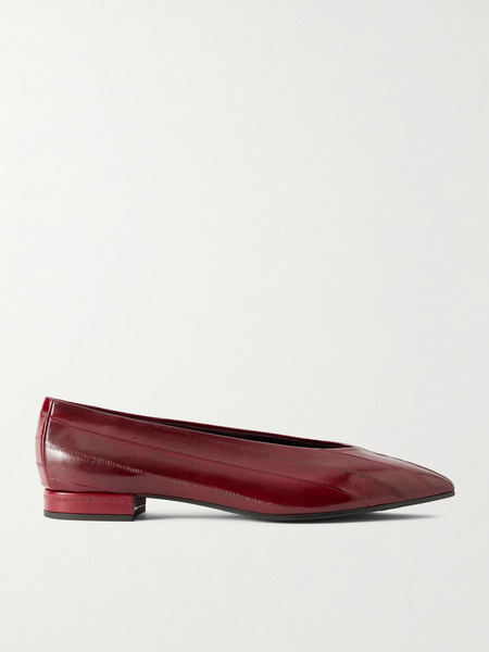  Loro Piana Loro Piana - Rebecca Eel Ballet Flats - Burgundy 