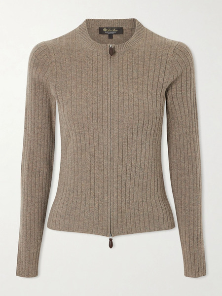  Loro Piana Loro Piana - Ribbed Cashmere Cardigan - Brown 