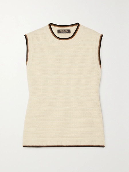  Loro Piana Loro Piana - Striped Cashmere Tank - Cream 