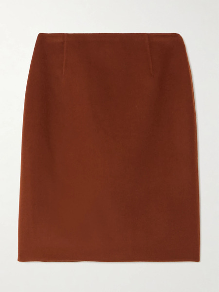  Loro Piana Loro Piana - Vivian Cashmere-blend Mini Skirt - Brown 