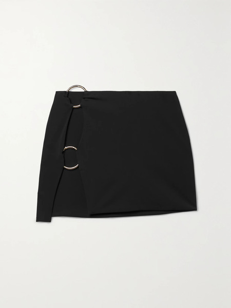  Louisa Ballou Louisa Ballou - Embellished Recycled Stretch-jersey Mini Skirt - Black 