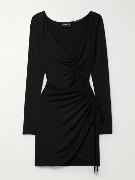  Louisa Ballou Louisa Ballou - Summer Solstice Wrap-effect Ruched Stretch-jersey Mini Dress - Black 