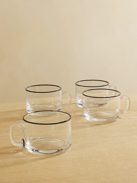  Louise Roe Louise Roe - + Sophia Roe S.r Collection Bubble Set Of Four Glass Cups - Clear 