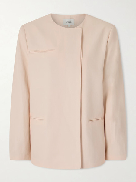  Loulou De Saison Loulou De Saison - Bono Double-breasted Twill Jacket - Blush 