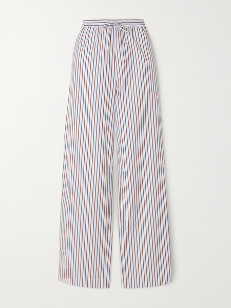  Loulou De Saison Loulou De Saison - Cisco Striped Cotton-poplin Wide-leg Pants - Multi 