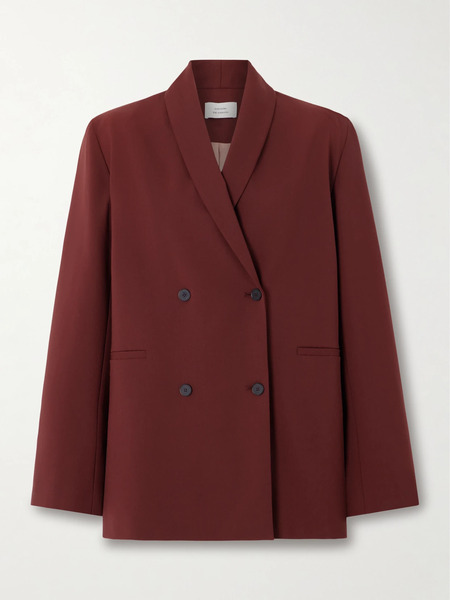  Loulou De Saison Loulou De Saison - Sancia Wool-blend Blazer - Burgundy 