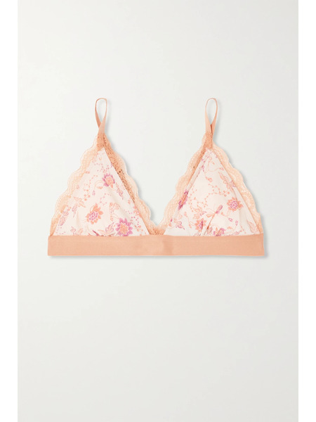  Love Stories Love Stories - + Net Sustain Filippa Lace-trimmed Floral-print Recycled Crepe Soft-cup Triangle Bra - White 