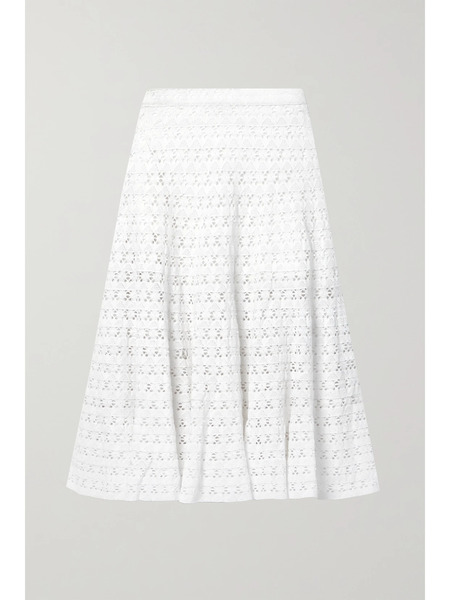  Loveshackfancy Loveshackfancy - Mardi Crocheted Cotton Midi Skirt - White 