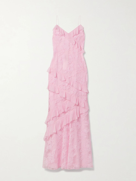  Loveshackfancy Loveshackfancy - Rialto Ruffled Georgette-trimmed Lace Maxi Dress - Pink 