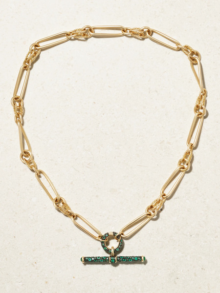  Lucy Delius Lucy Delius - Twisted Link Connection 14-karat Gold Emerald Necklace - One Size 